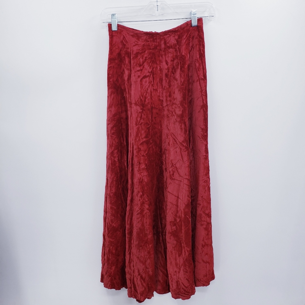 Double D Ranch Red Velvet Skirt, Size Small